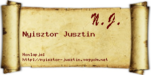 Nyisztor Jusztin névjegykártya